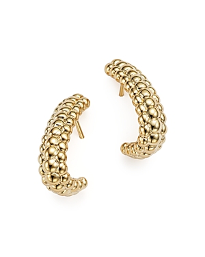 14K Yellow Gold Beaded J-Drop Earrings - 100% Exclusive