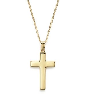 14K Yellow Gold Polished Cross Necklace, 18 - 100% Exclusive