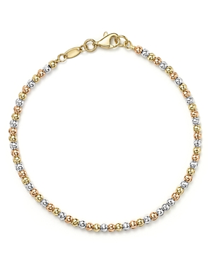 14K Yellow, White and Rose Gold Beaded Bracelet - 100% Exclusive