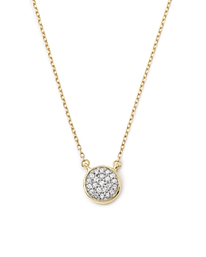Adina Reyter 14K Gold Pave Diamond Disc Necklace, 15