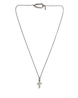 Allsaints Sterling Silver Cross Pendant Necklace, 18