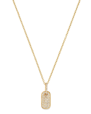 Bloomingdale's Diamond Dog Tag Pendant Necklace in 14K Yellow Gold, 0.25 ct. t.w. - 100% Exclusive