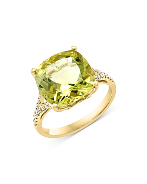Bloomingdale's Lemon Quartz & Diamond Ring in 14K Yellow Gold - 100% Exclusive