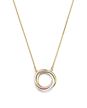 Bloomingdale's Made in Italy 14K Rose, Yellow and White Gold Ring Pendant Necklace, 18 - 100% Exclusive