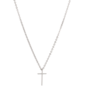 Bloomingdale's Swedged Cross Pendant Necklace in Sterling Silver, 18 - 100% Exclusive
