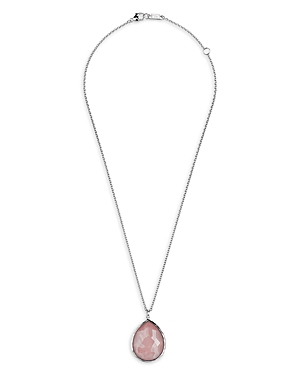 Ippolita Sterling Silver 925 Rock Candy Pink Mother of Pearl Doublet Large Teardrop Pendant Necklace, 16-18