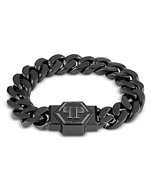 Philipp Plein Hexagon Black Box Chain Bracelet, Large