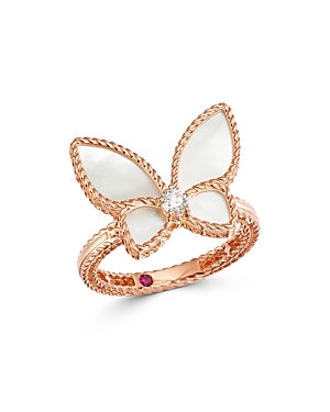 Roberto Coin 18K Rose Gold Mother-of-Pearl & Diamond Butterfly Ring - 100% Exclusive